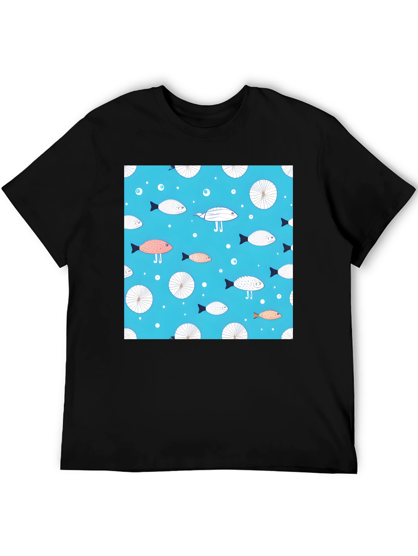 Fun Fish Pattern Tee - Unique Aquatic Design
