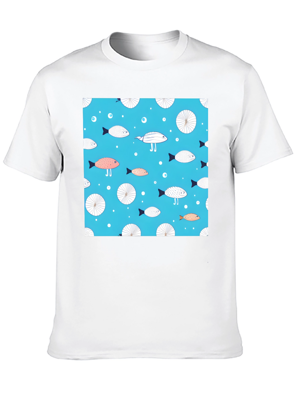 Fun Fish Pattern Tee - Unique Aquatic Design