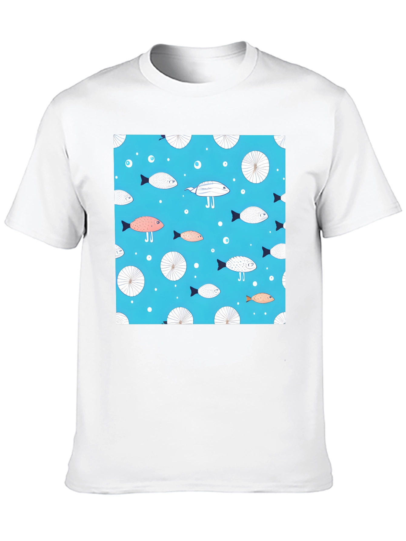 Fun Fish Pattern Tee - Unique Aquatic Design