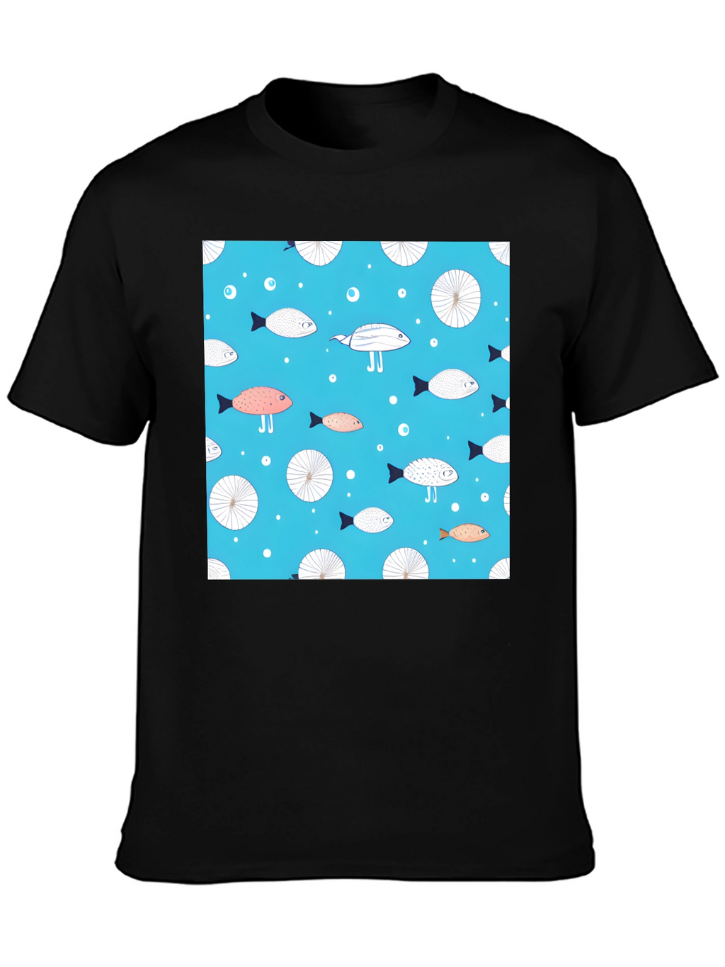 Fun Fish Pattern Tee - Unique Aquatic Design