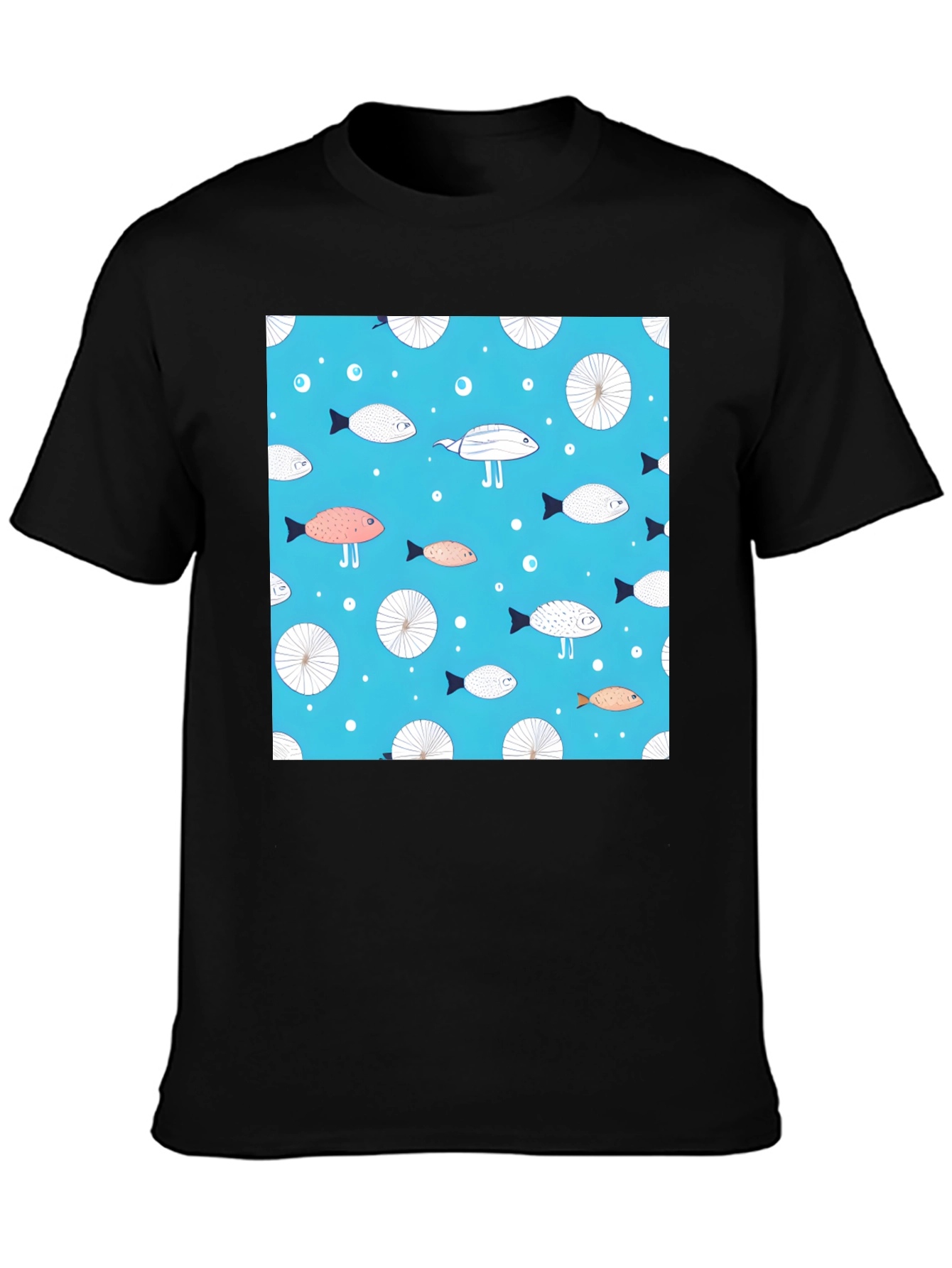 Fun Fish Pattern Tee - Unique Aquatic Design