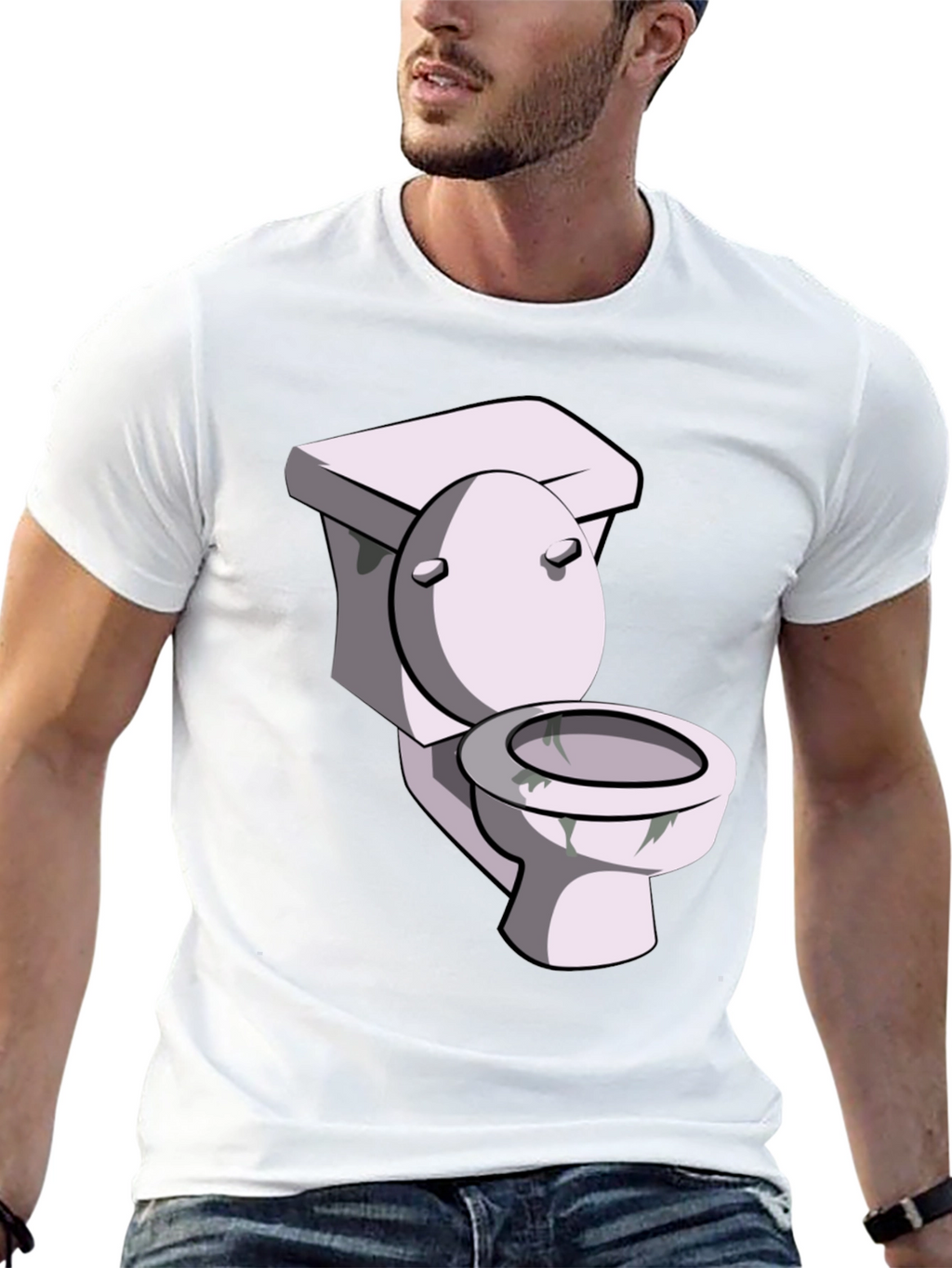 Toilet Humor Graphic Tee - Black Cotton T-Shirt