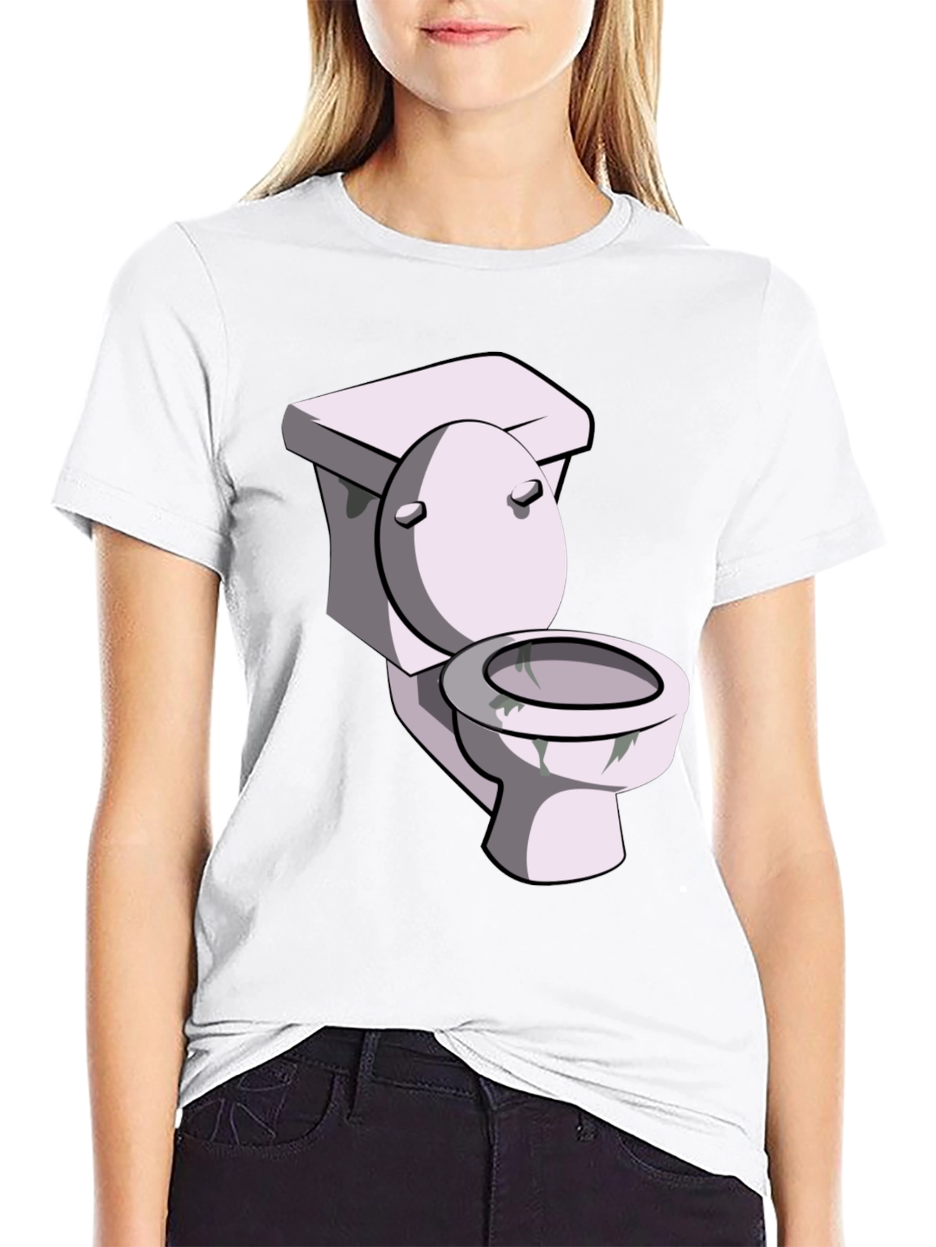 Toilet Humor Graphic Tee - Black Cotton T-Shirt