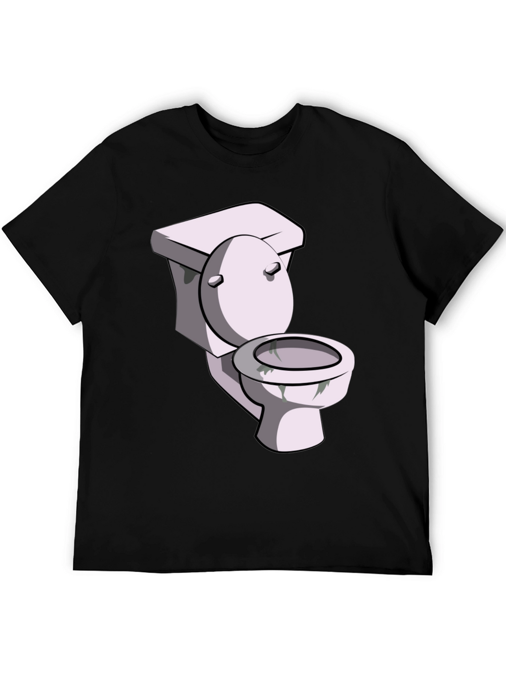 Toilet Humor Graphic Tee - Black Cotton T-Shirt