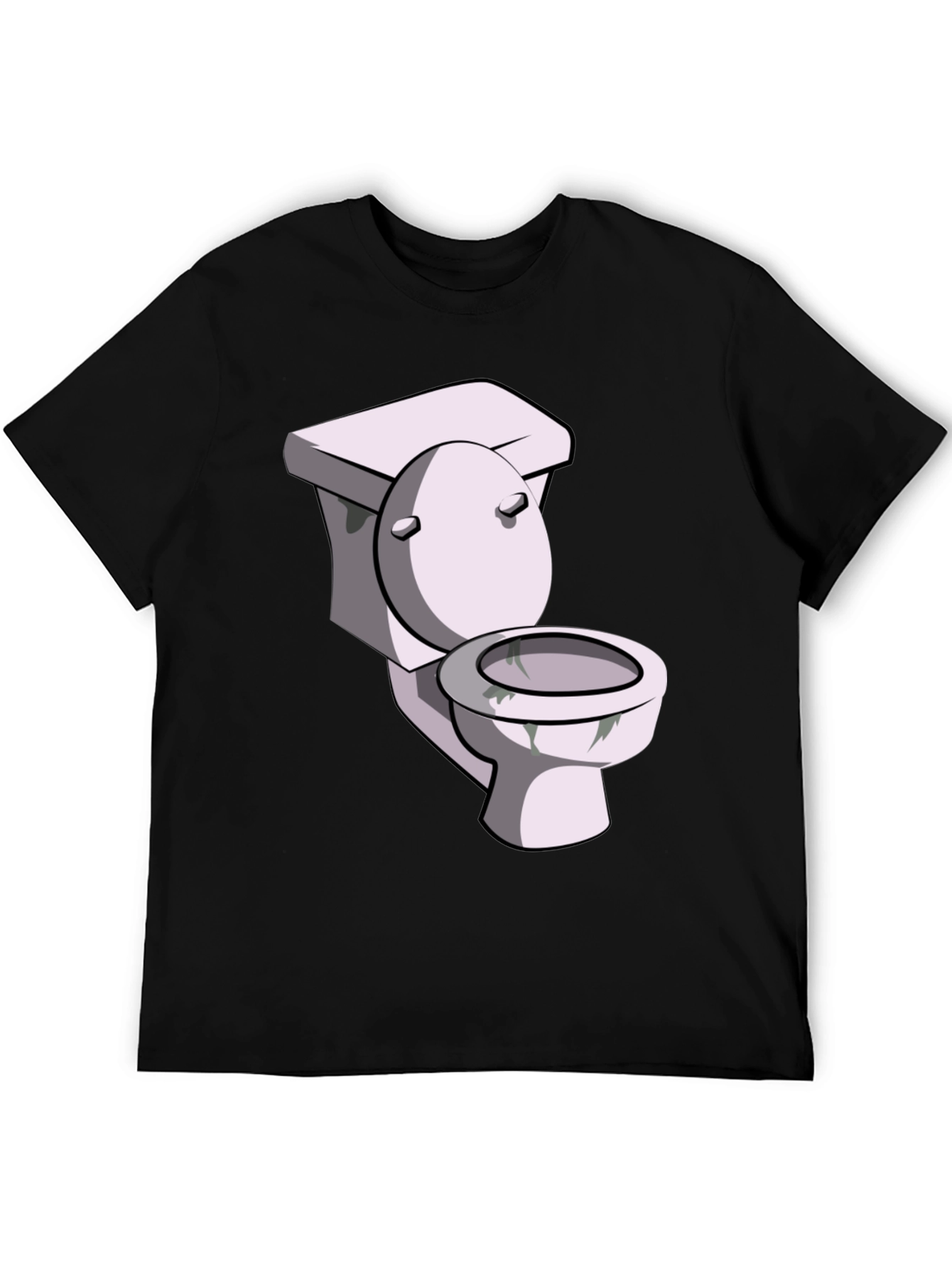 Toilet Humor Graphic Tee - Black Cotton T-Shirt