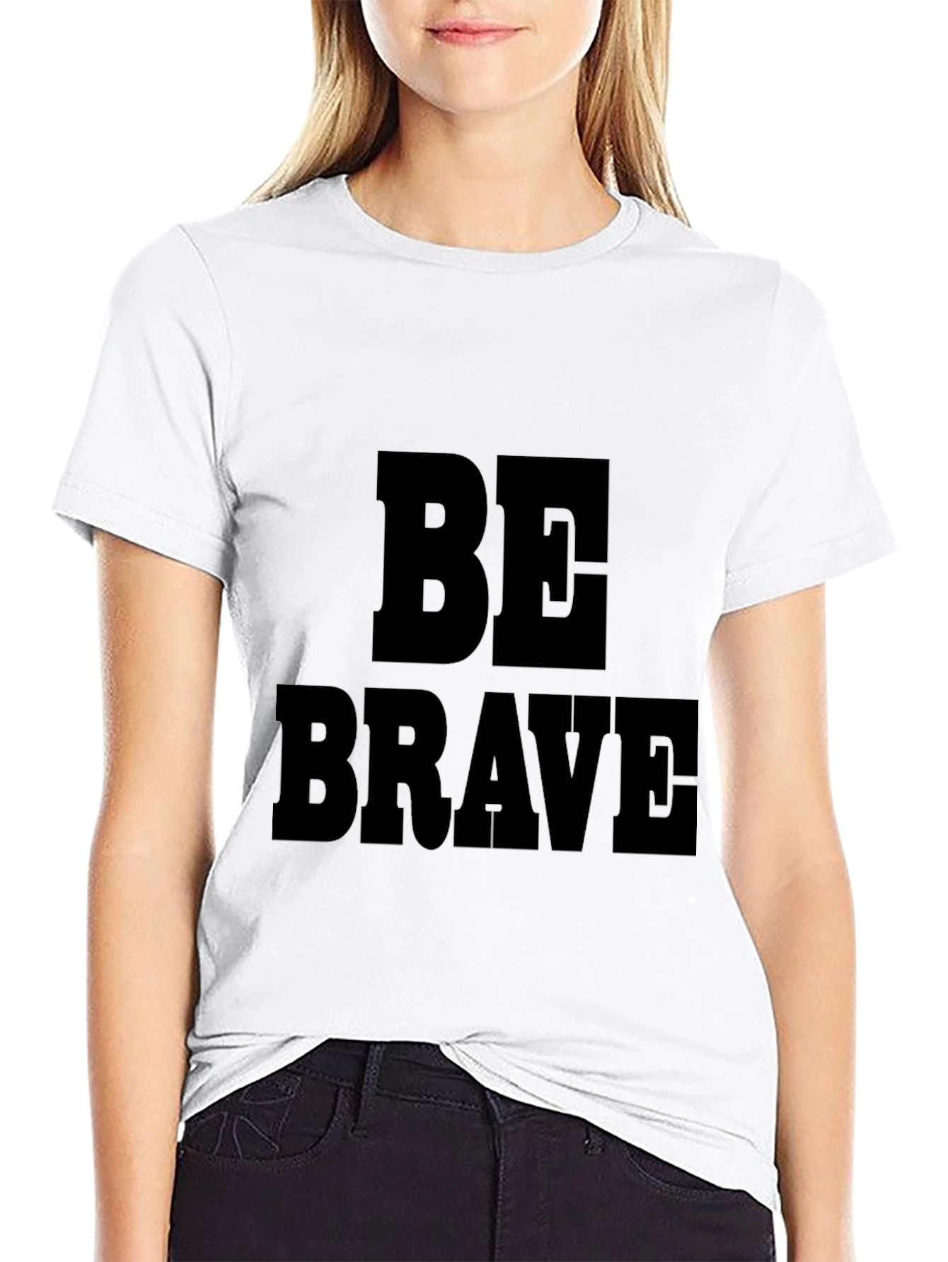 Be Brave Mens Black Graphic T-Shirt