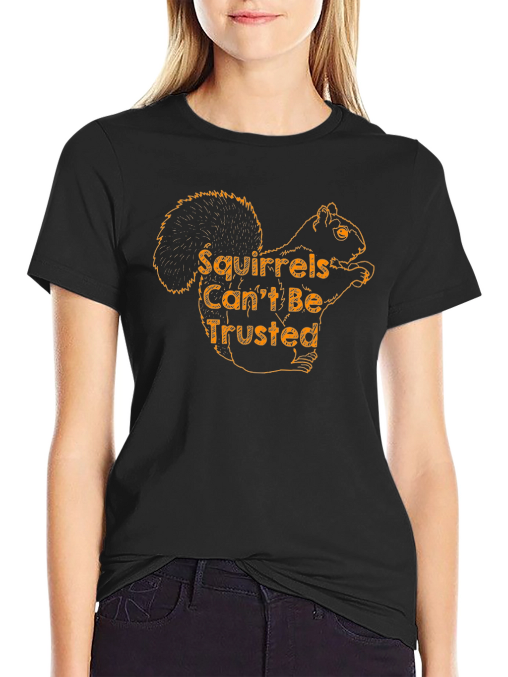 Squirrels Cant Be Trusted - Black T-Shirt