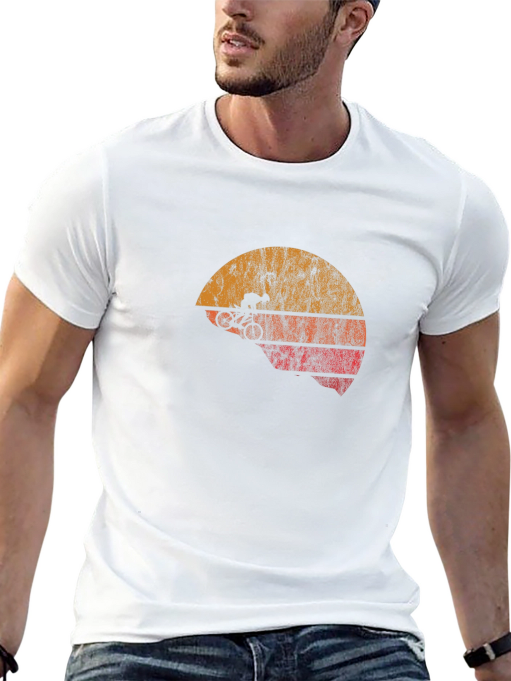 Retro Mountain Biker T-Shirt - Black