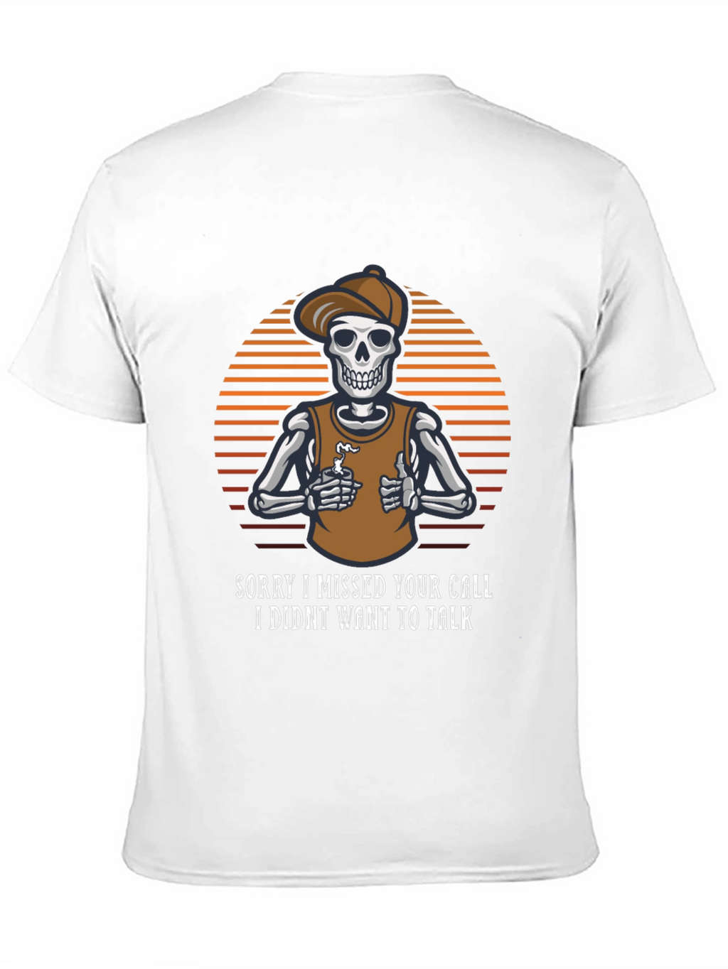 Funny Skeleton Missed Call Graphic Tee