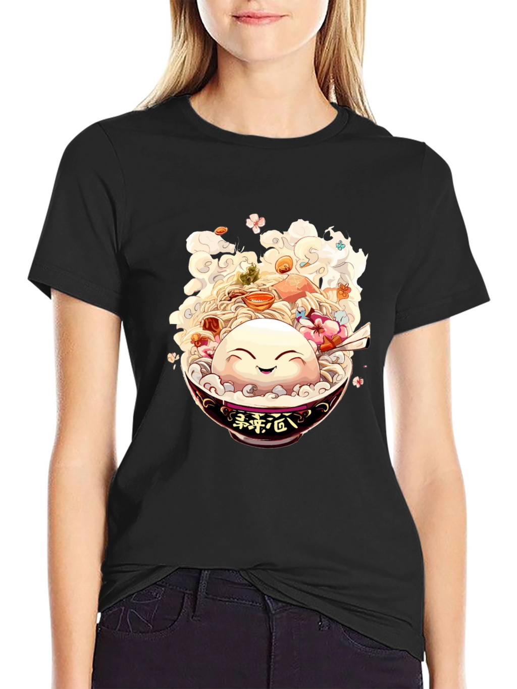 Anime Ramen Bowl Graphic T-Shirt