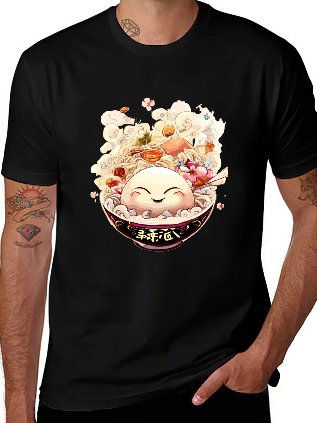 Anime Ramen Bowl Graphic T-Shirt