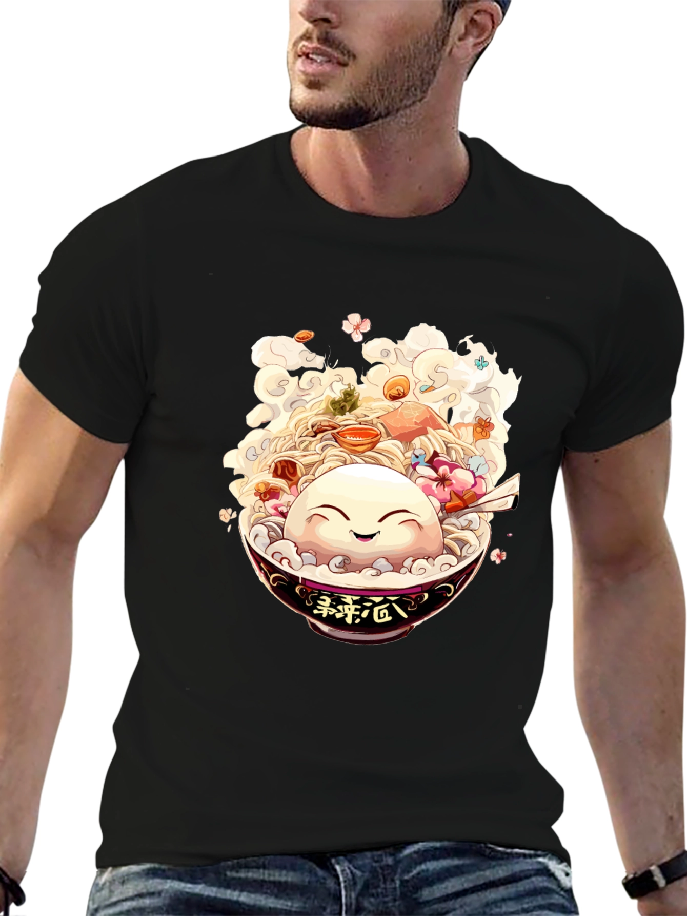 Anime Ramen Bowl Graphic T-Shirt