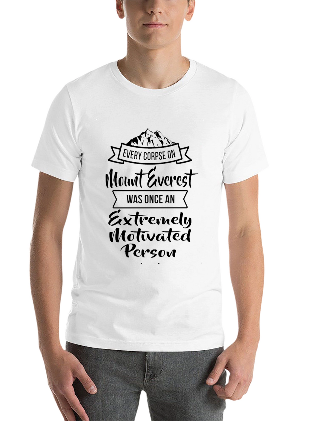 Mount Everest Motivated Person Graphic Tee - Black