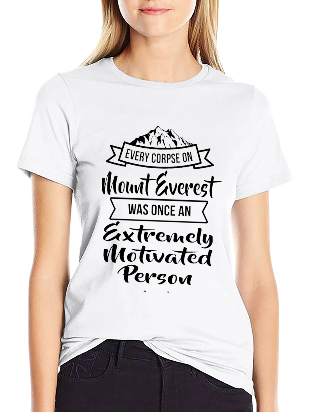 Mount Everest Motivated Person Graphic Tee - Black