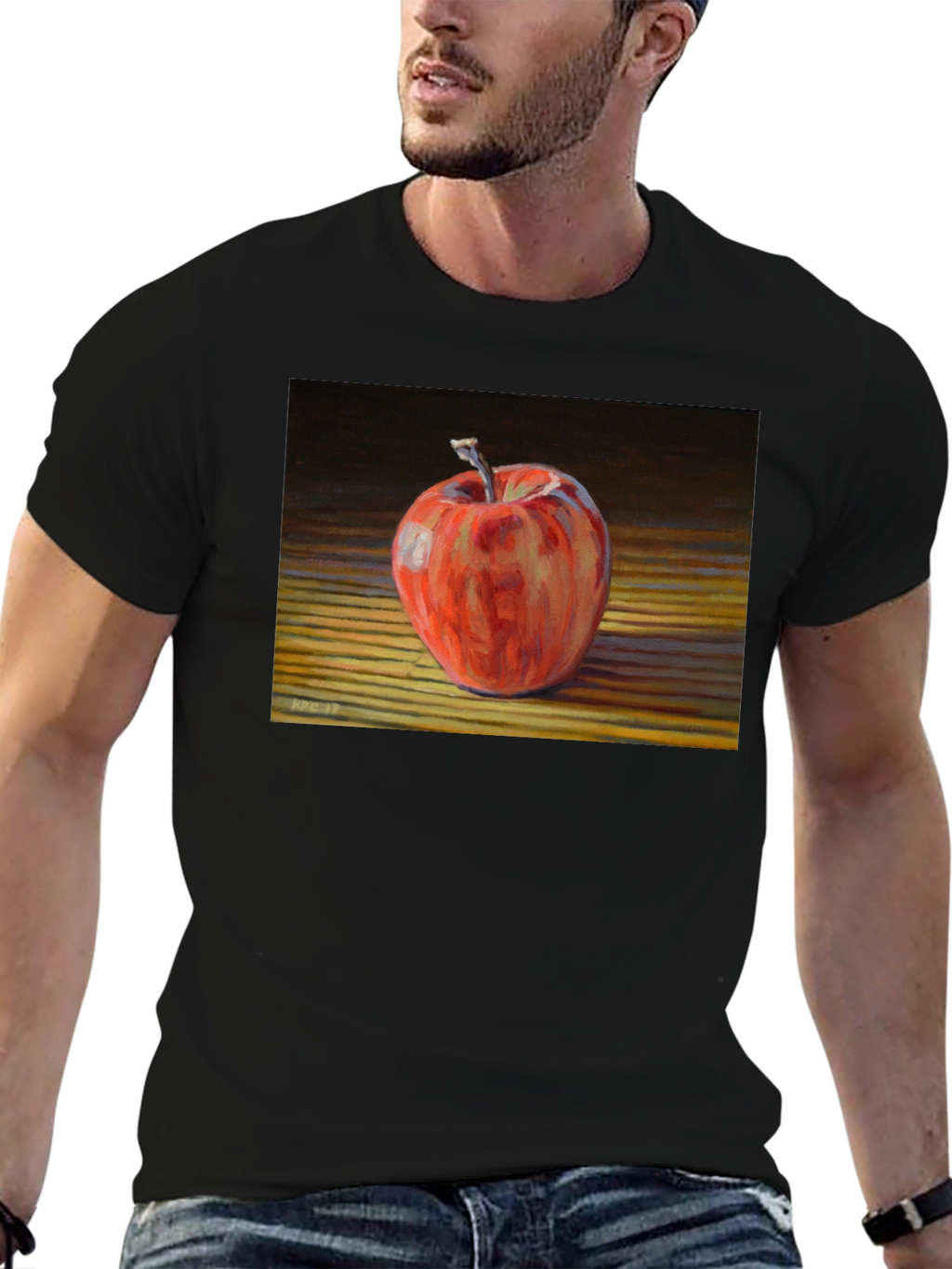 Apple Still Life Graphic Tee - Black