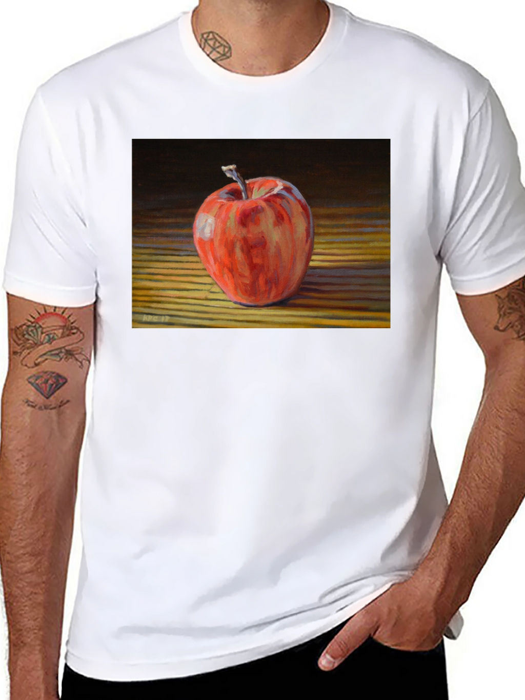 Apple Still Life Graphic Tee - Black