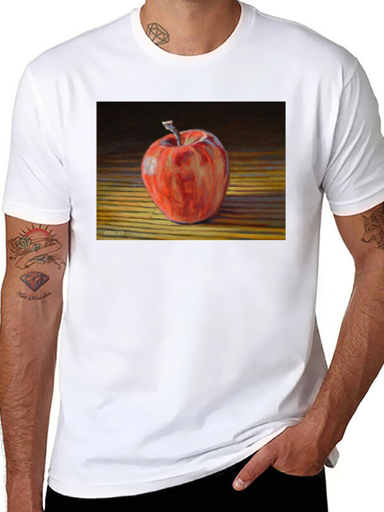 Apple Still Life Graphic Tee - Black
