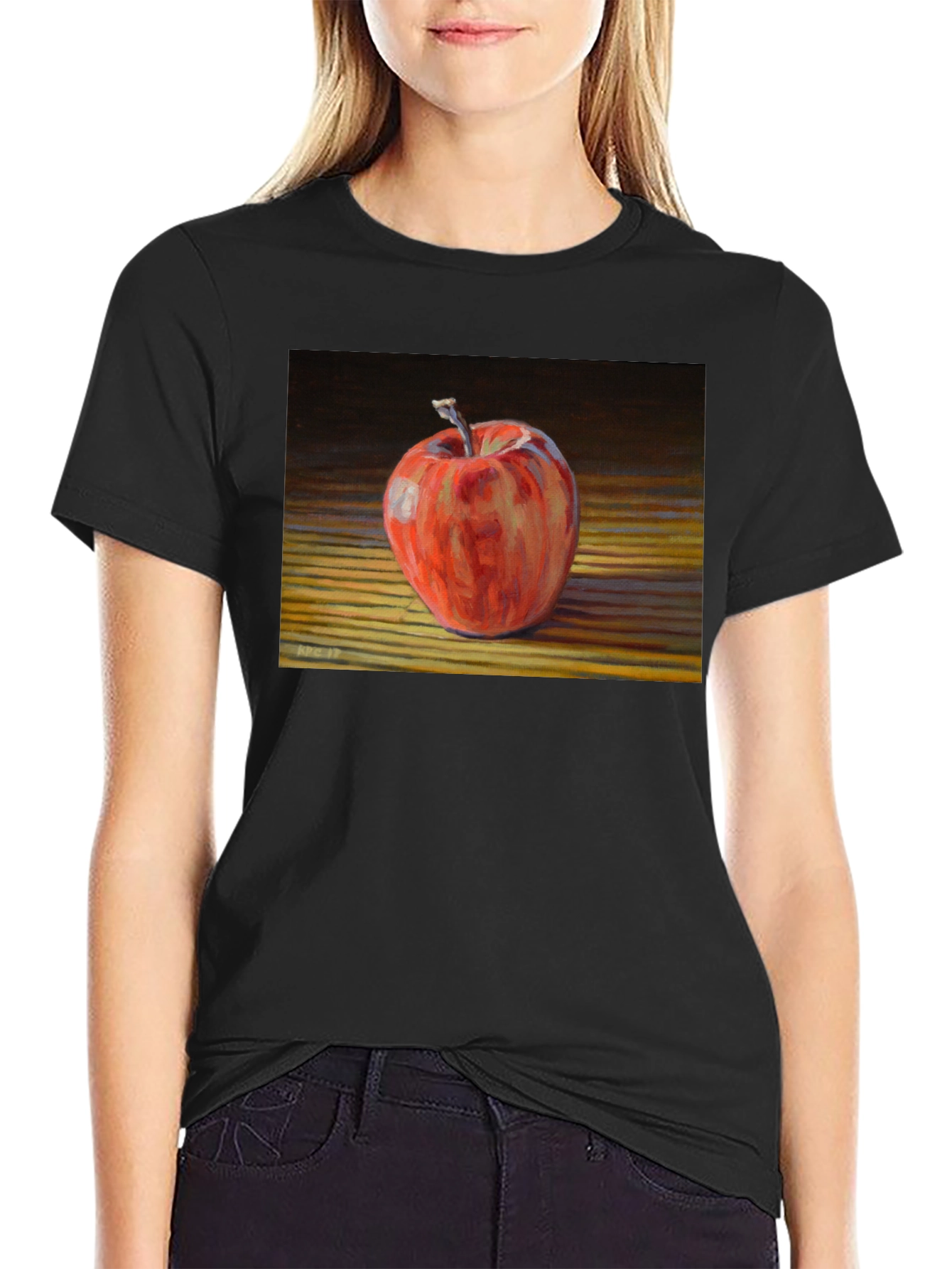 Apple Still Life Graphic Tee - Black