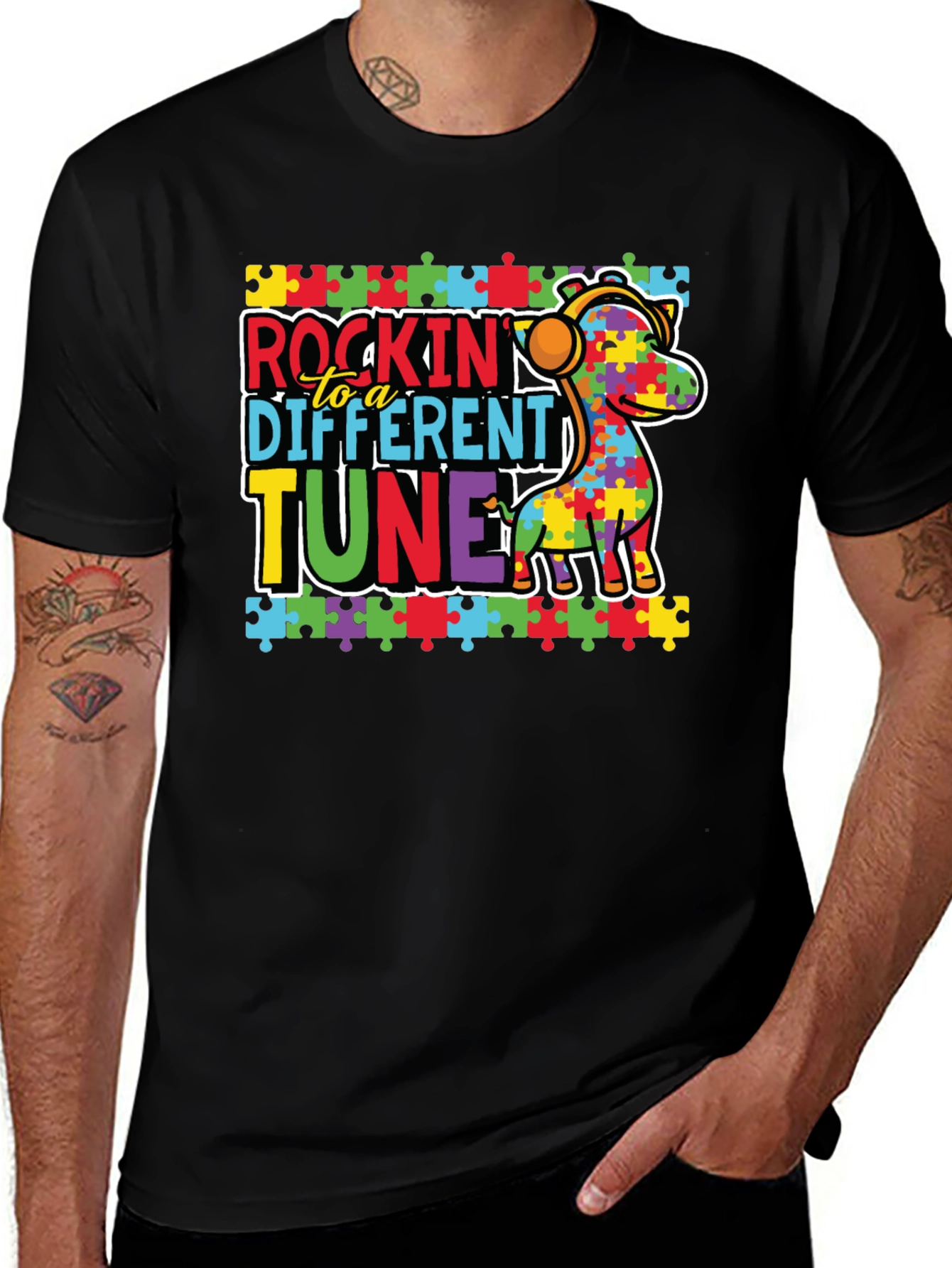 Autism Awareness Rockin to a Different Tune T-Shirt