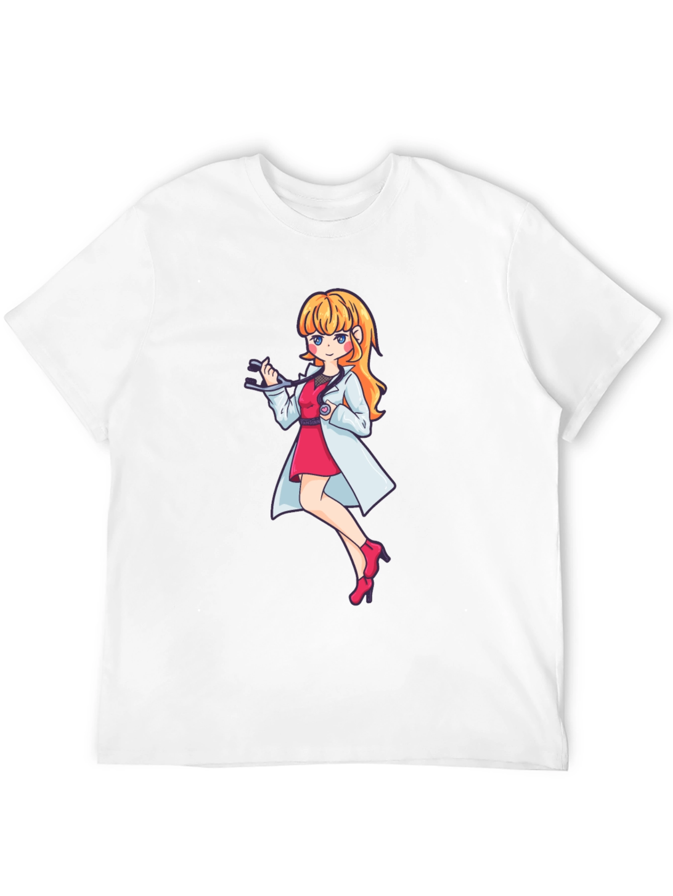 Anime Doctor Girl Graphic Black T-Shirt