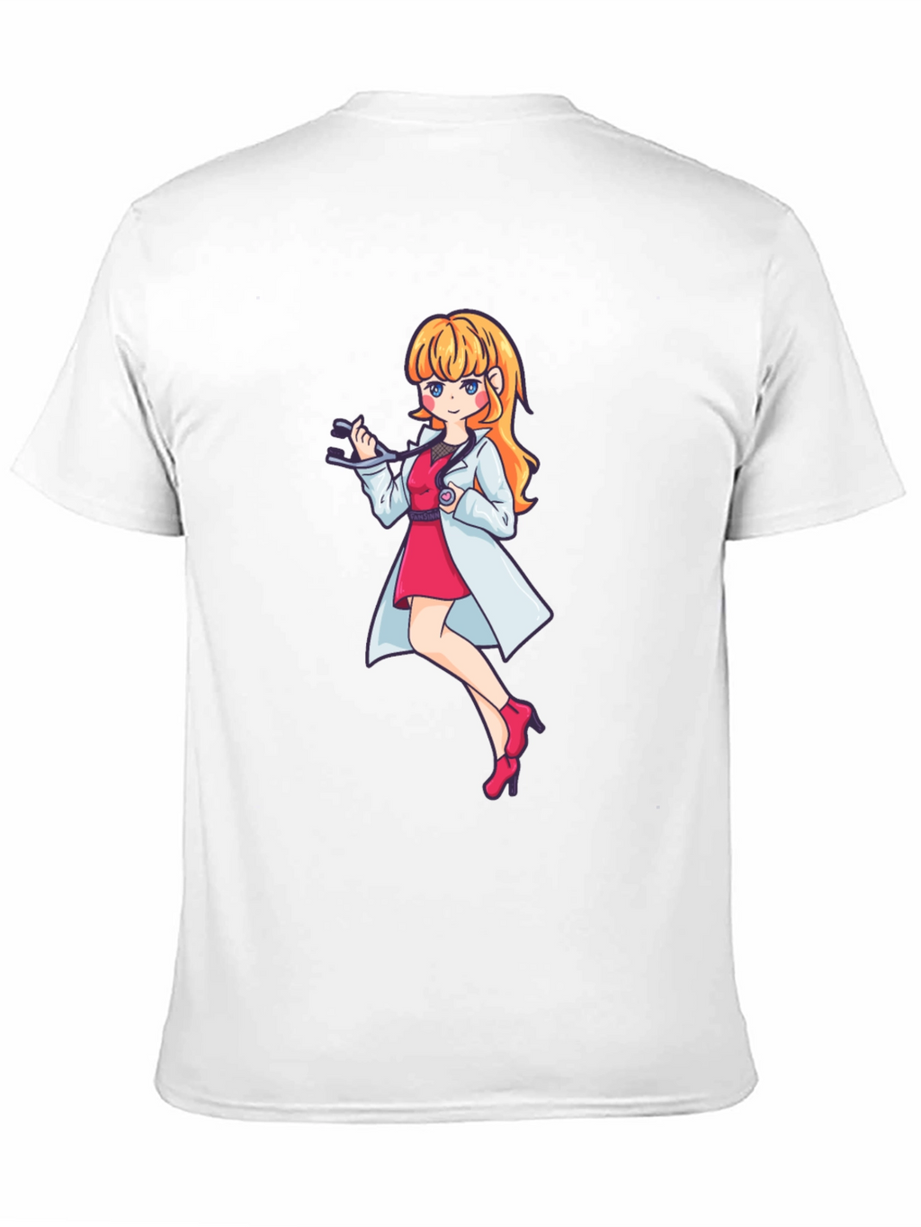 Anime Doctor Girl Graphic Black T-Shirt
