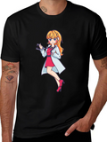 Anime Doctor Girl Graphic Black T-Shirt