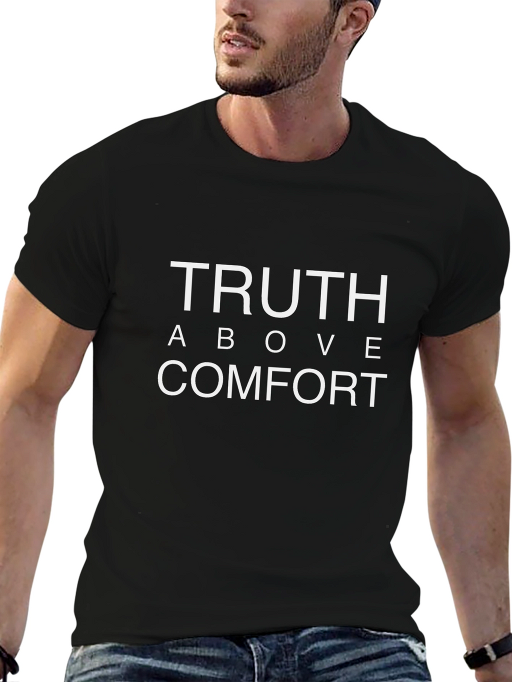 Truth Above Comfort Graphic Tee - Black