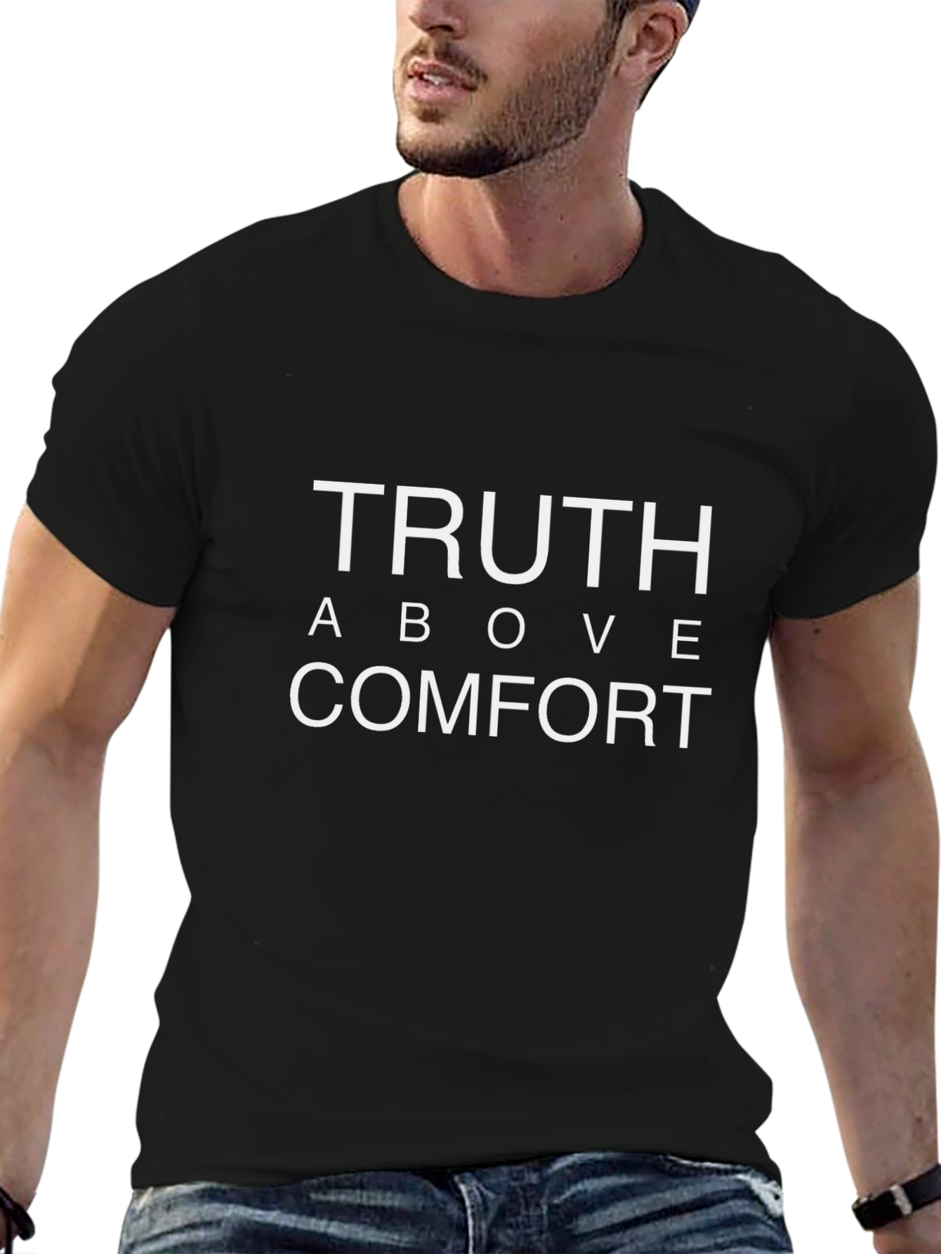 Truth Above Comfort Graphic Tee - Black