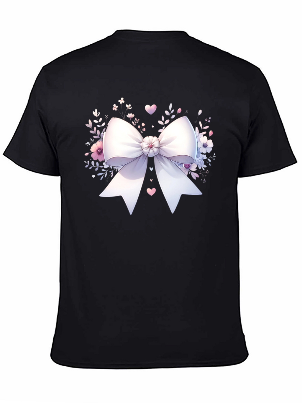 Bow & Floral Black T-Shirt