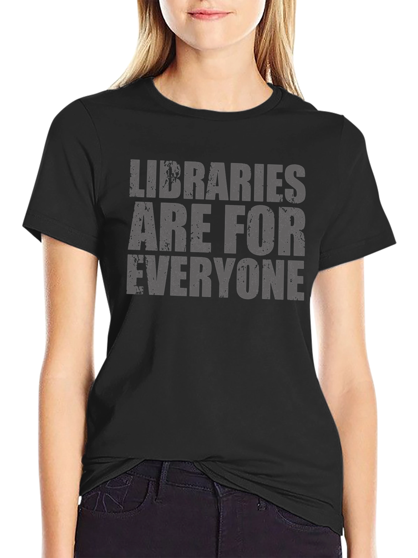 Libraries Are For Everyone Black T-Shirt