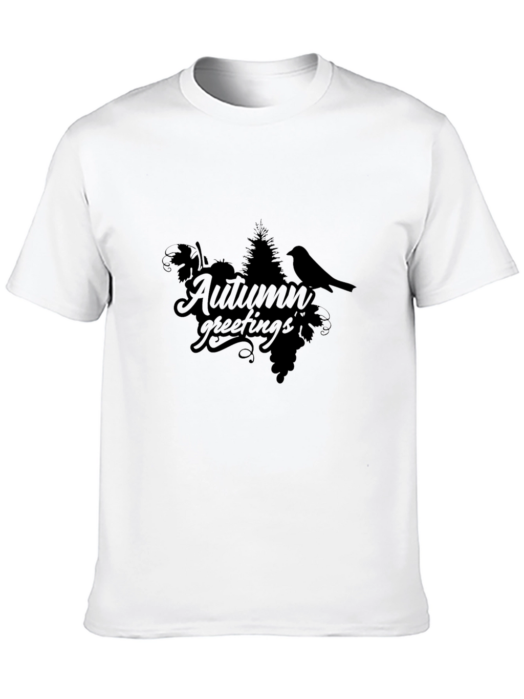 Autumn Greetings Black T-Shirt - Stylish & Unique