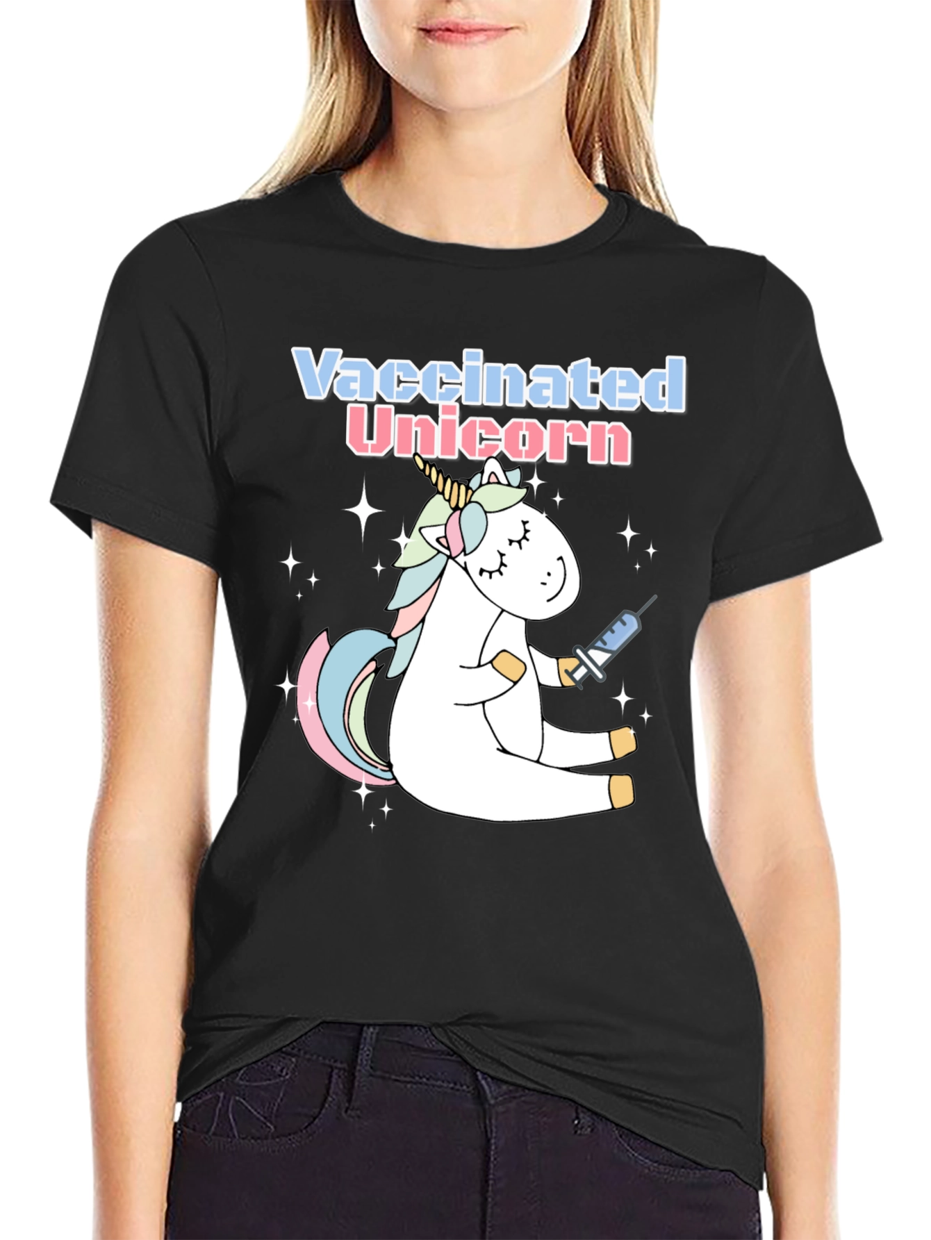 Vaccinated Unicorn Graphic Tee