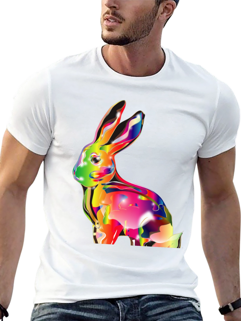 Vibrant Rabbit Graphic T-Shirt - Soft Cotton Tee