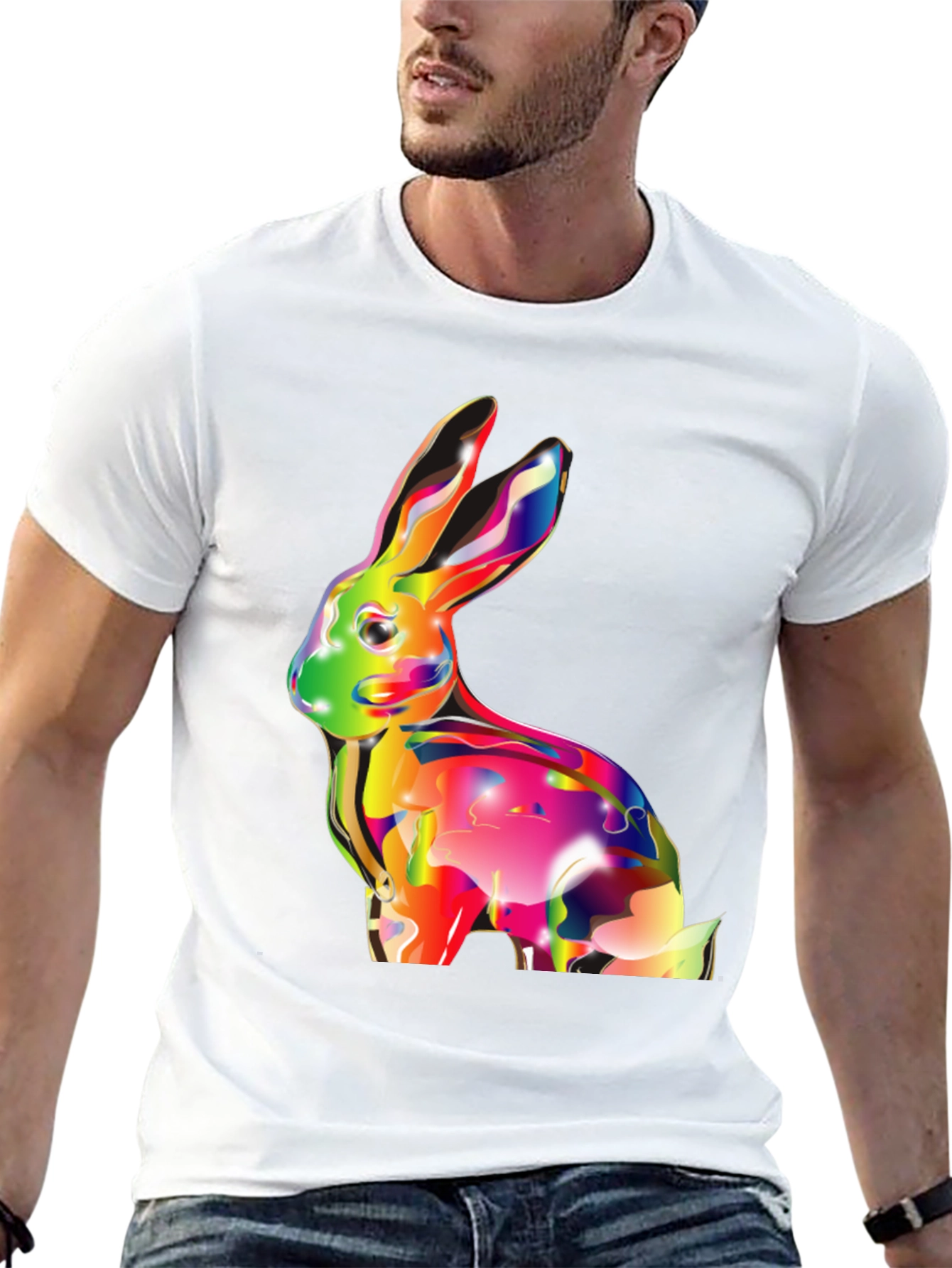 Vibrant Rabbit Graphic T-Shirt - Soft Cotton Tee