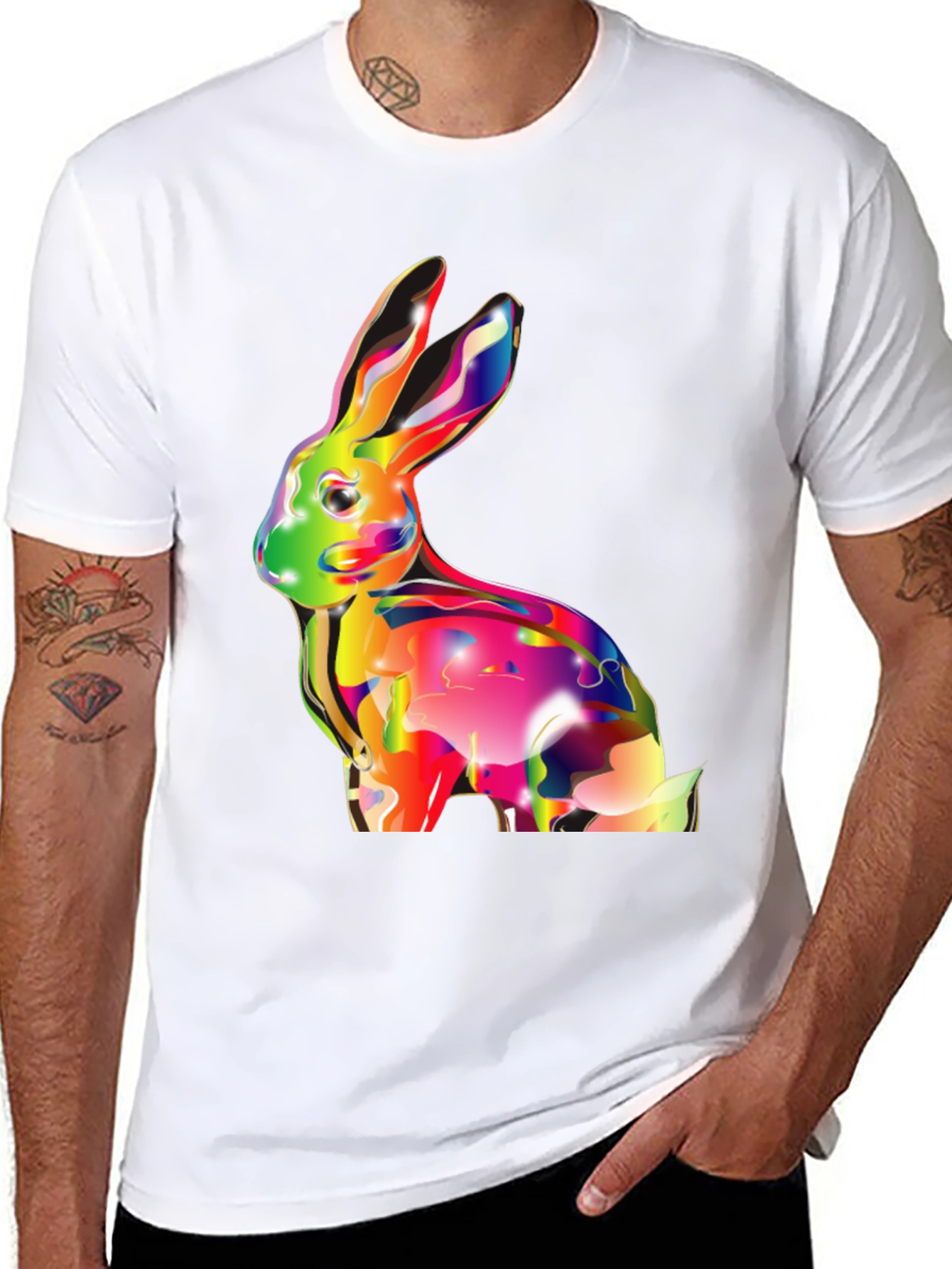 Vibrant Rabbit Graphic T-Shirt - Soft Cotton Tee