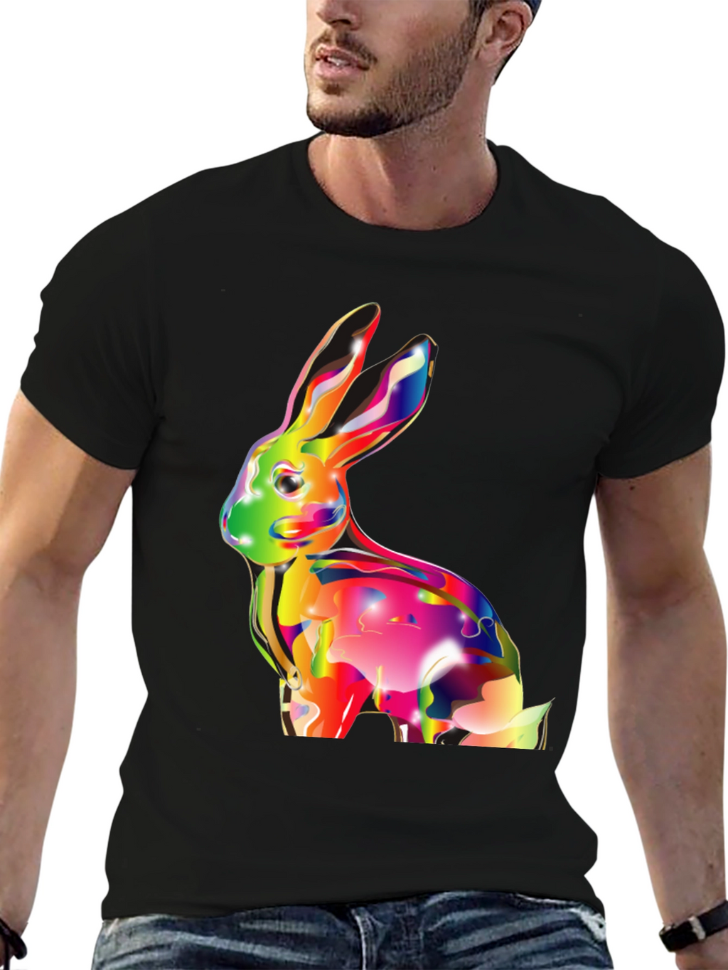 Vibrant Rabbit Graphic T-Shirt - Soft Cotton Tee