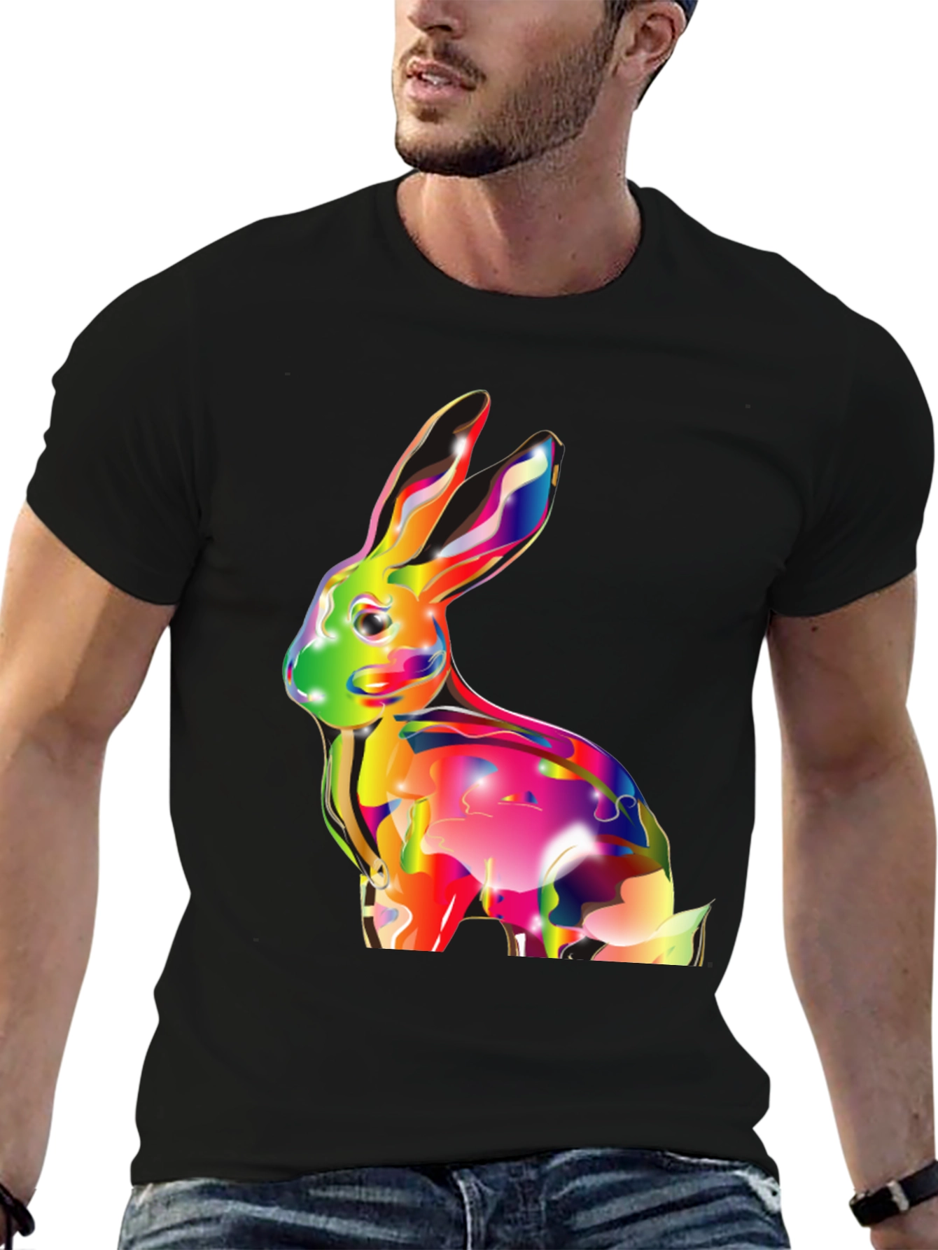 Vibrant Rabbit Graphic T-Shirt - Soft Cotton Tee