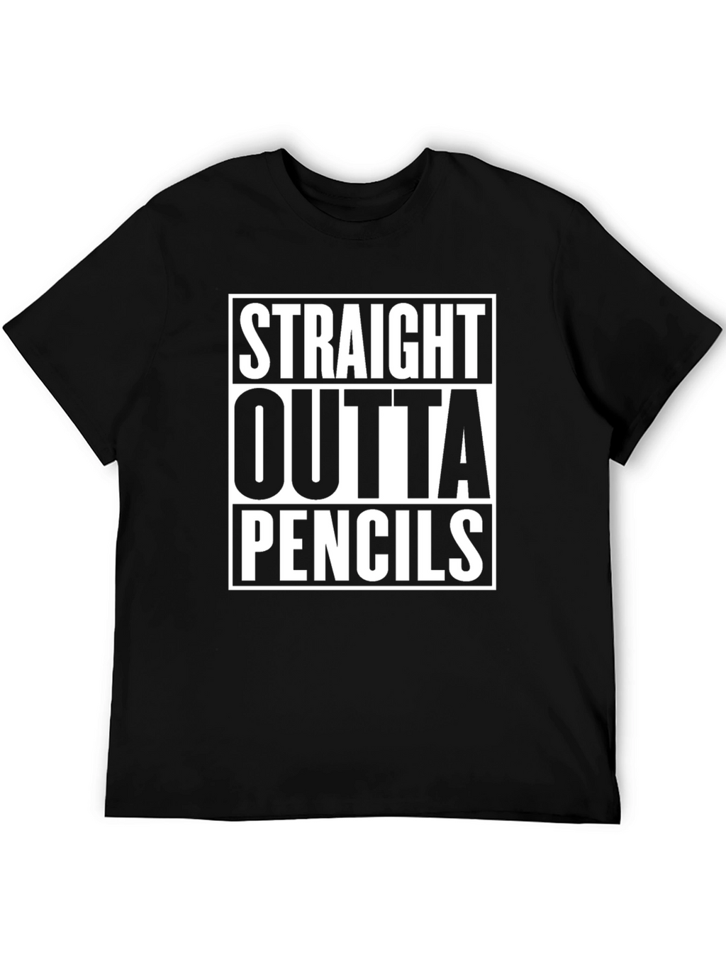 Straight Outta Pencils Black Graphic Tee