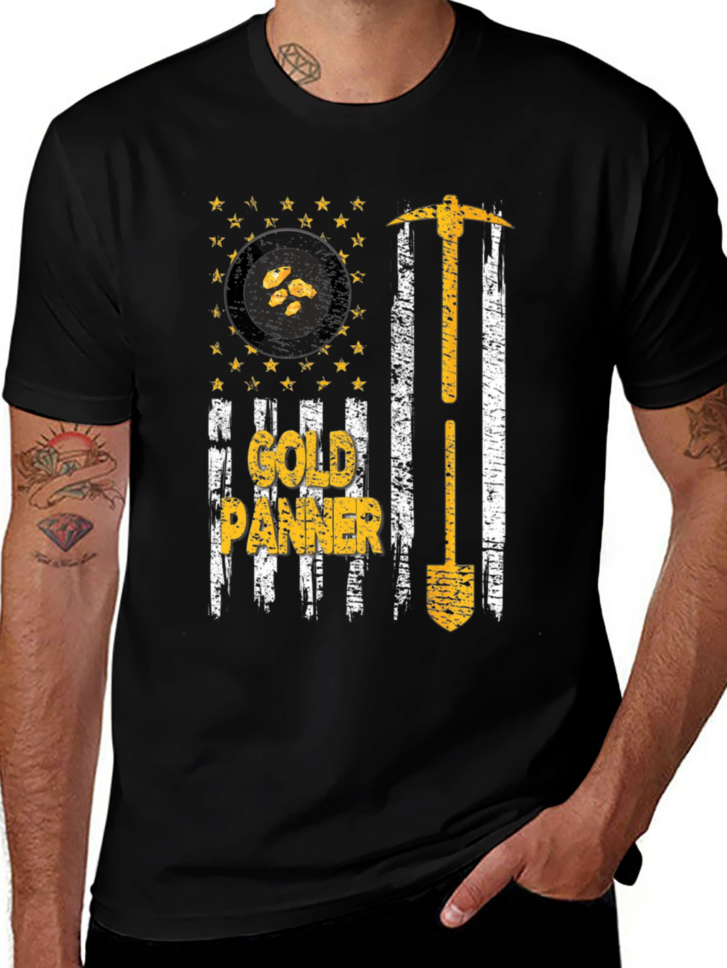 Gold Panner USA Flag T-Shirt