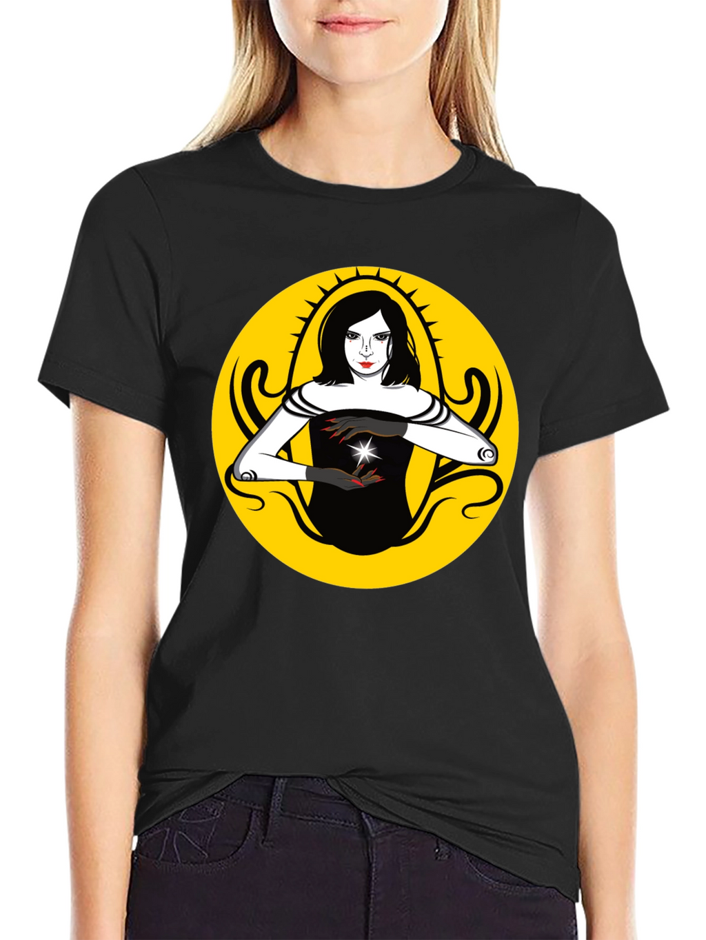 Mystic Woman Graphic T-Shirt - Black