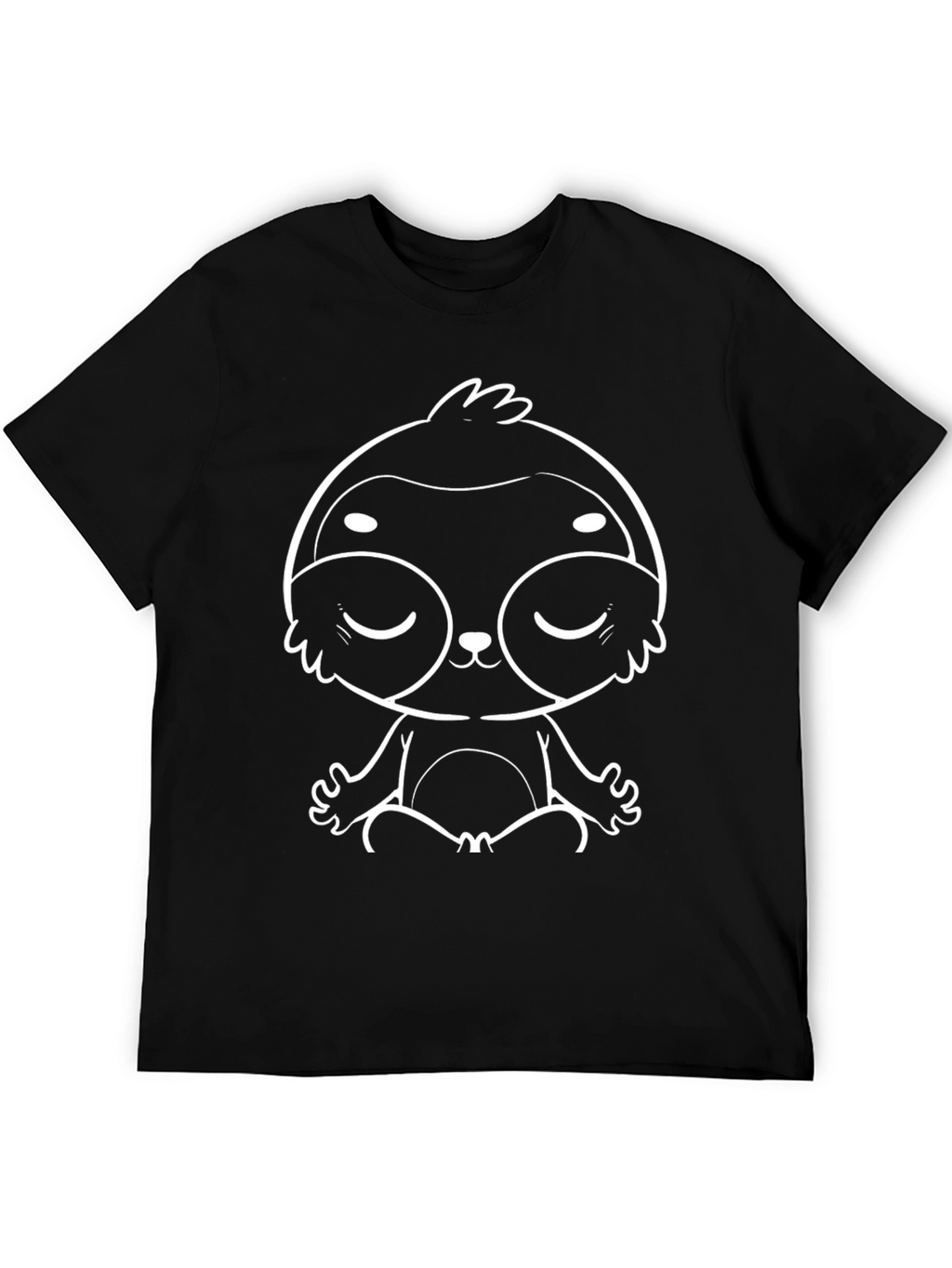 Meditating Sloth Graphic Tee - Black