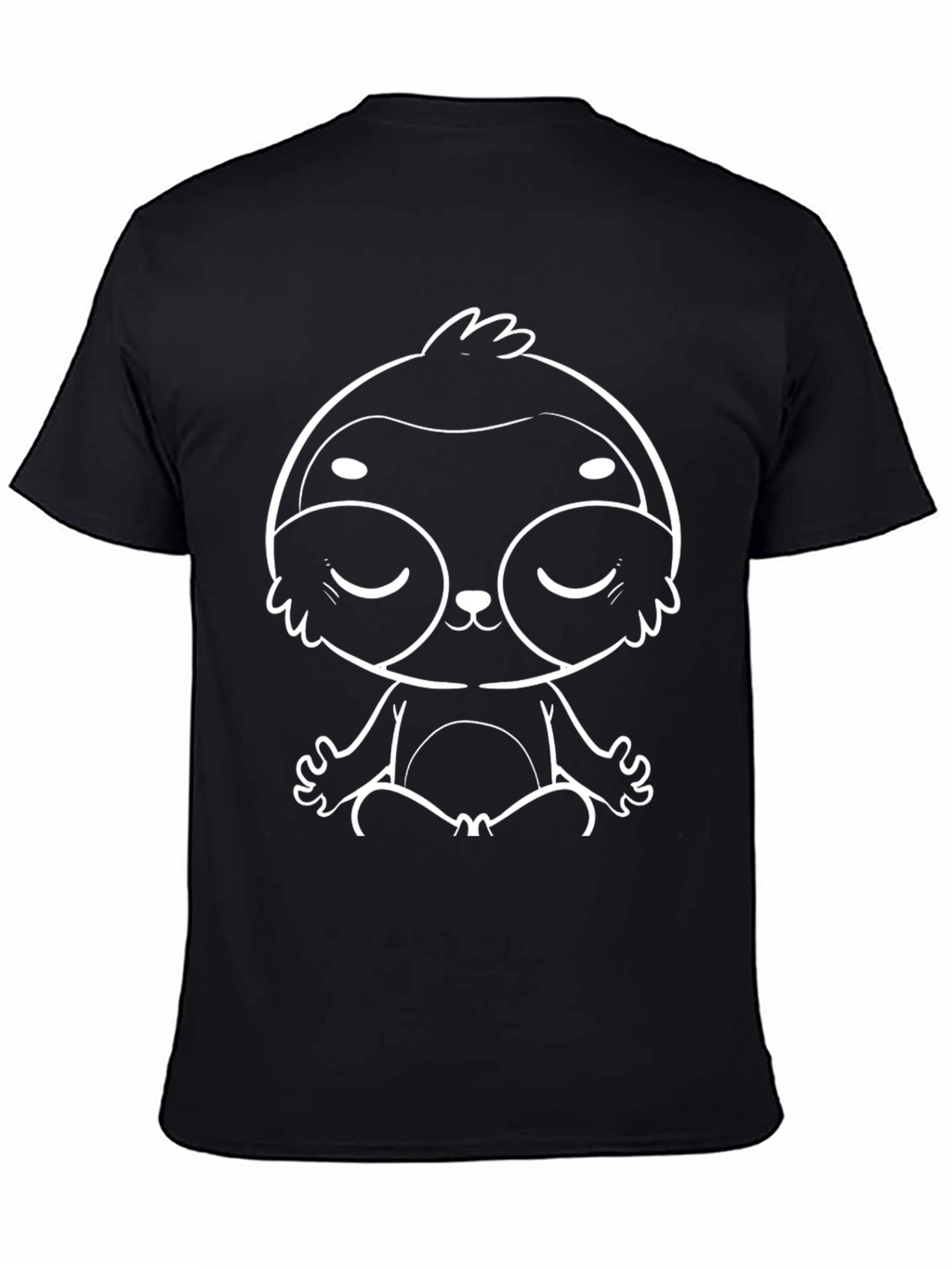 Meditating Sloth Graphic Tee - Black