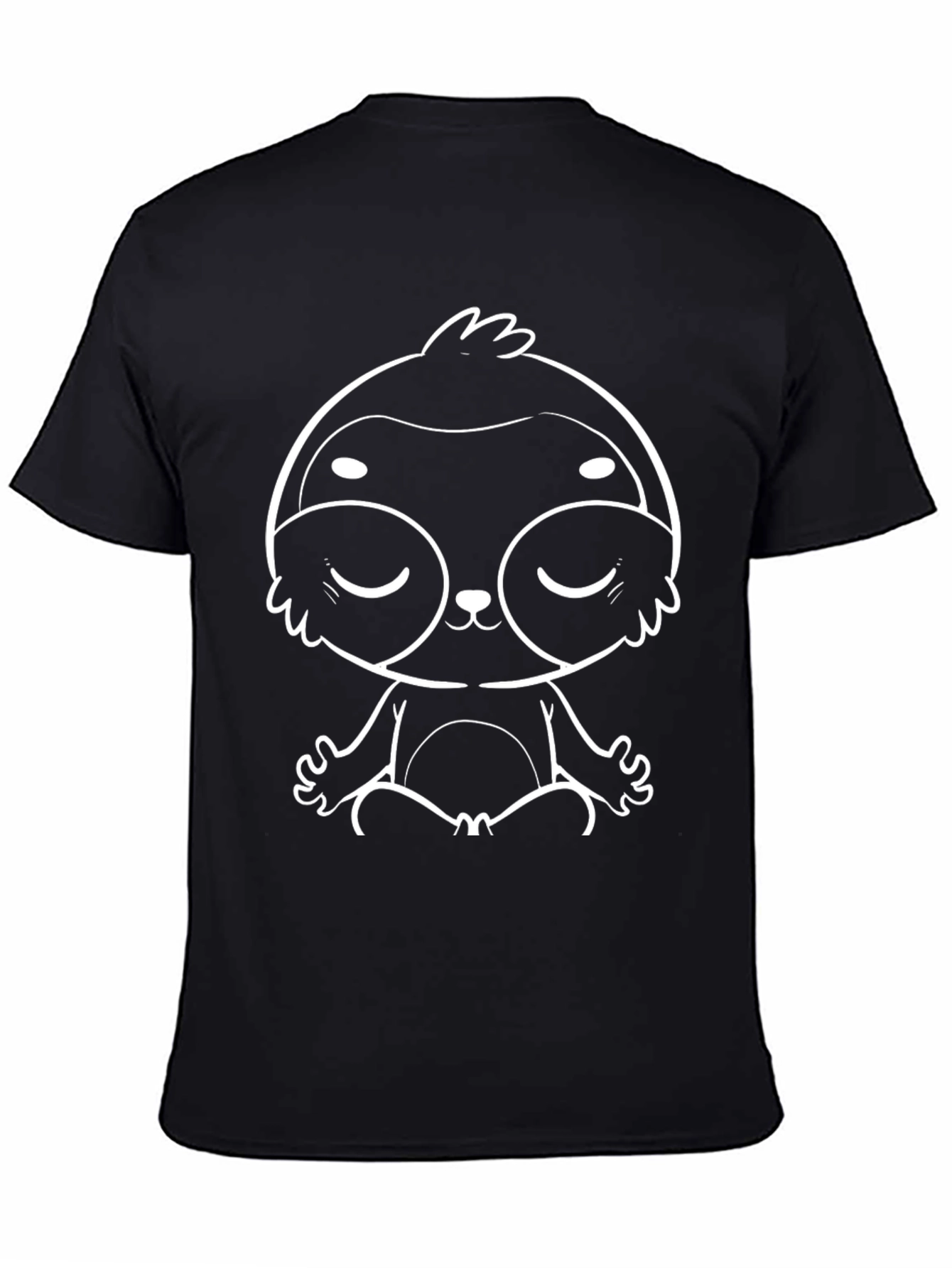 Meditating Sloth Graphic Tee - Black