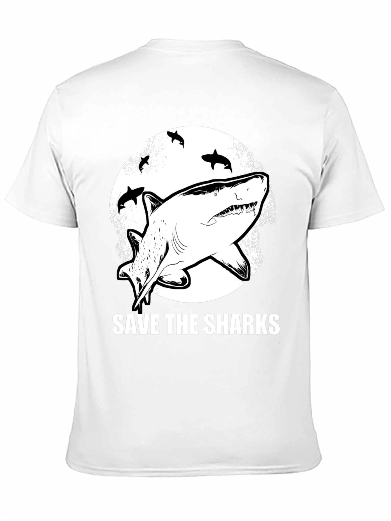Save the Sharks Graphic Tee - Black Cotton