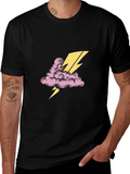 Thunder Cloud Tee - Black Cotton Graphic T-Shirt