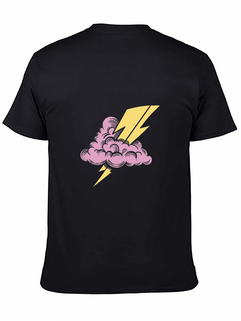 Thunder Cloud Tee - Black Cotton Graphic T-Shirt