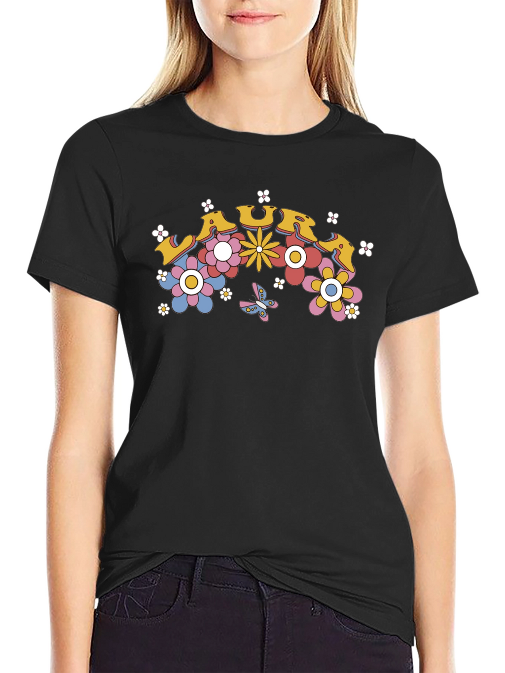 Retro Floral LAURA Custom T-Shirt