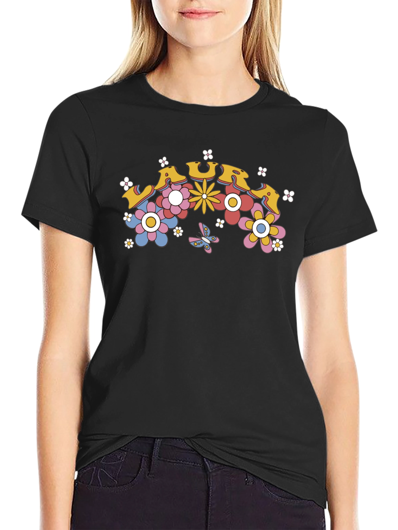 Retro Floral LAURA Custom T-Shirt
