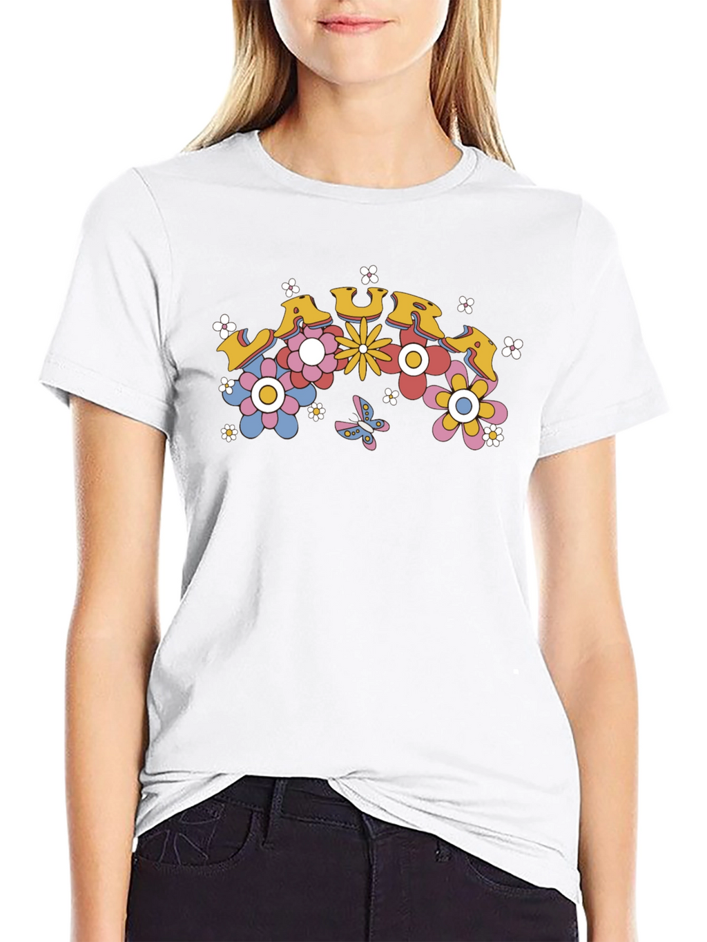 Retro Floral LAURA Custom T-Shirt