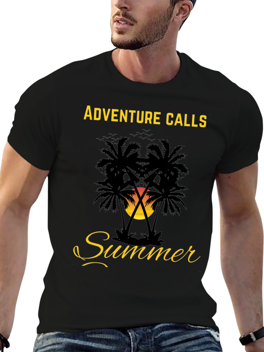 Adventure Calls Summer Palm Tree Graphic Tee